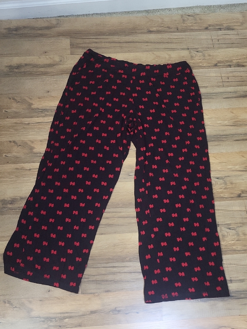 SOMA Brown Red Bow Cool Nights Pajama Lounge Pants With Pockets